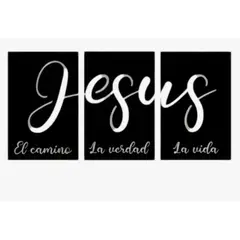 LOS REGALONES - Cuadros decorativo Jesus 40 x 30 de madera mdf
