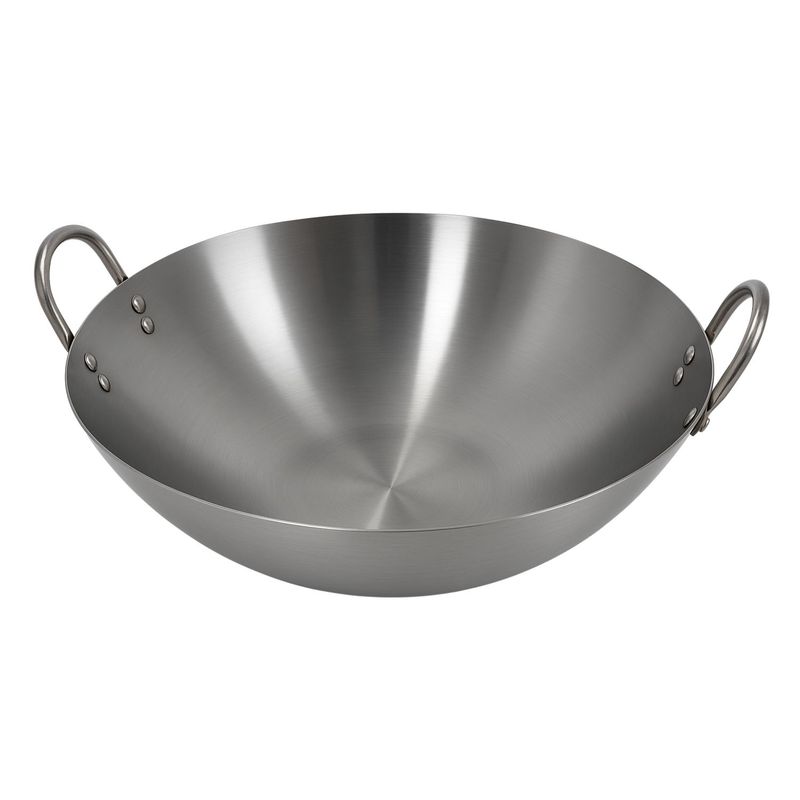 GENERICO - Disco Wok Redondo Acero Profesional 50cm Con Azas De Cocina