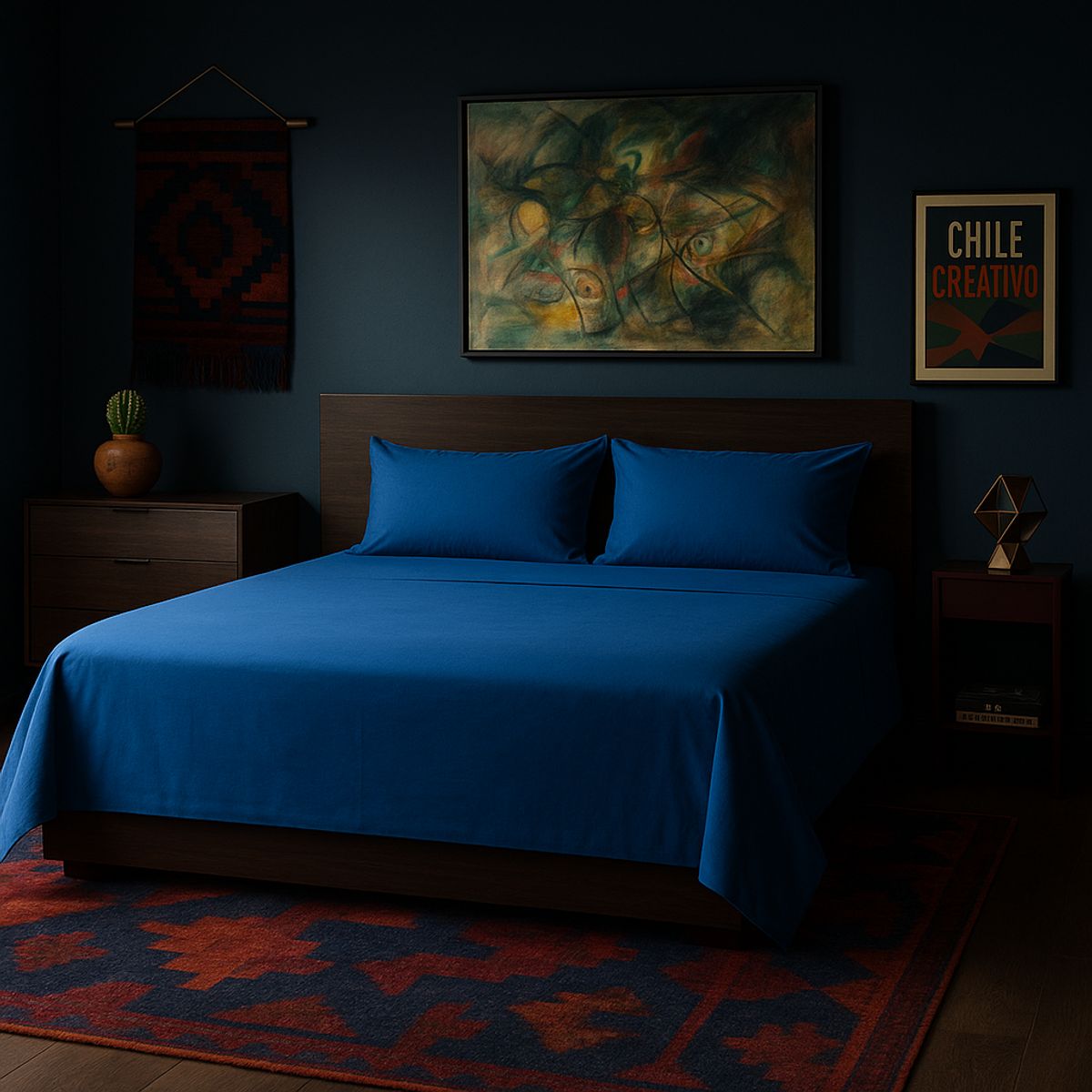 ARMONIA - Set de sábanas Celeste Super King 144H Unicolor