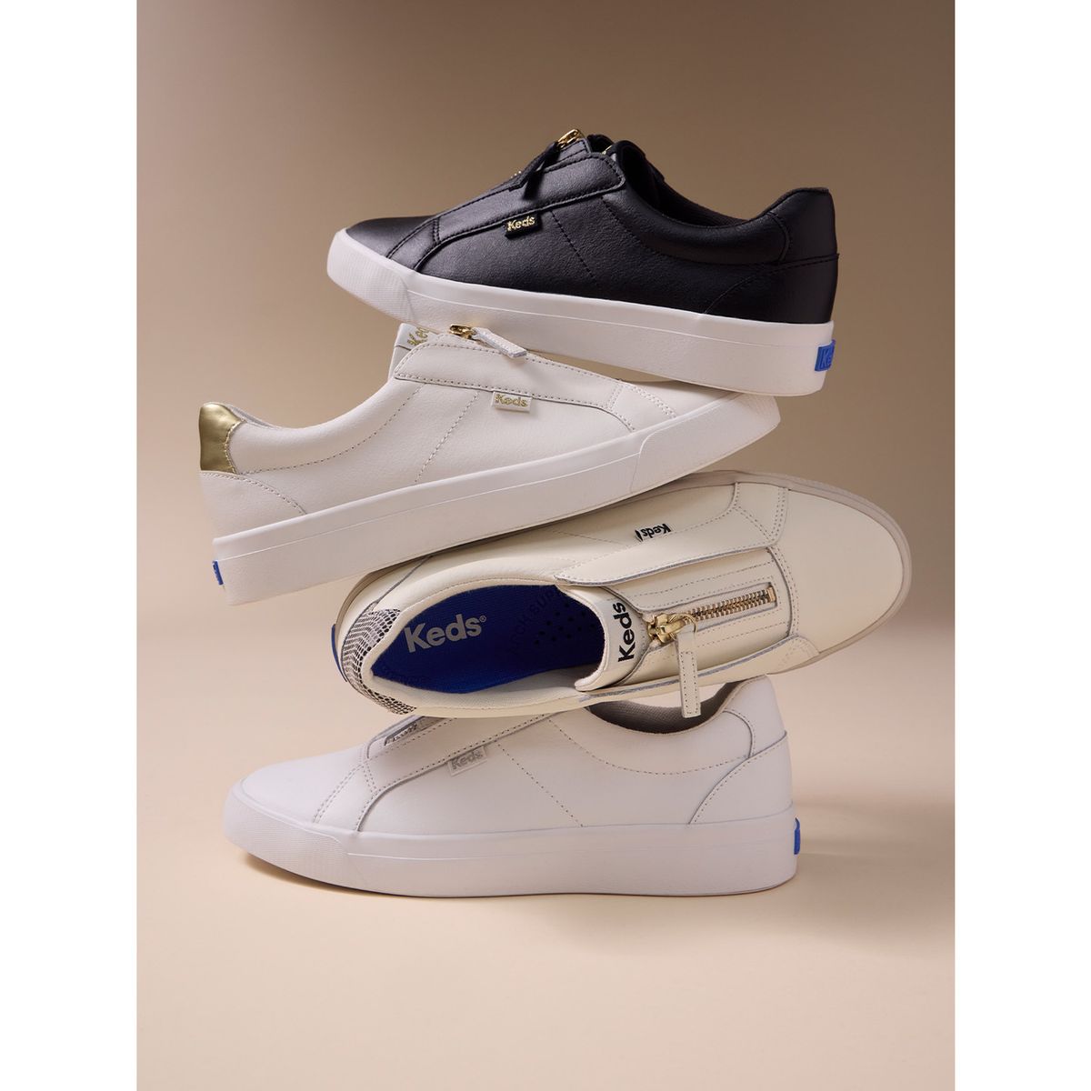 KEDS - Zapatilla Cuero Mujer Pursuit Zip Lthr Negro KEDS