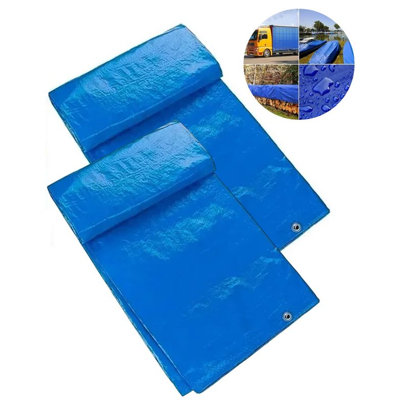GENERICO - Pack X2 Lona Cobertor Multiuso Impermeable 3x3 Mts Con Ojetillos