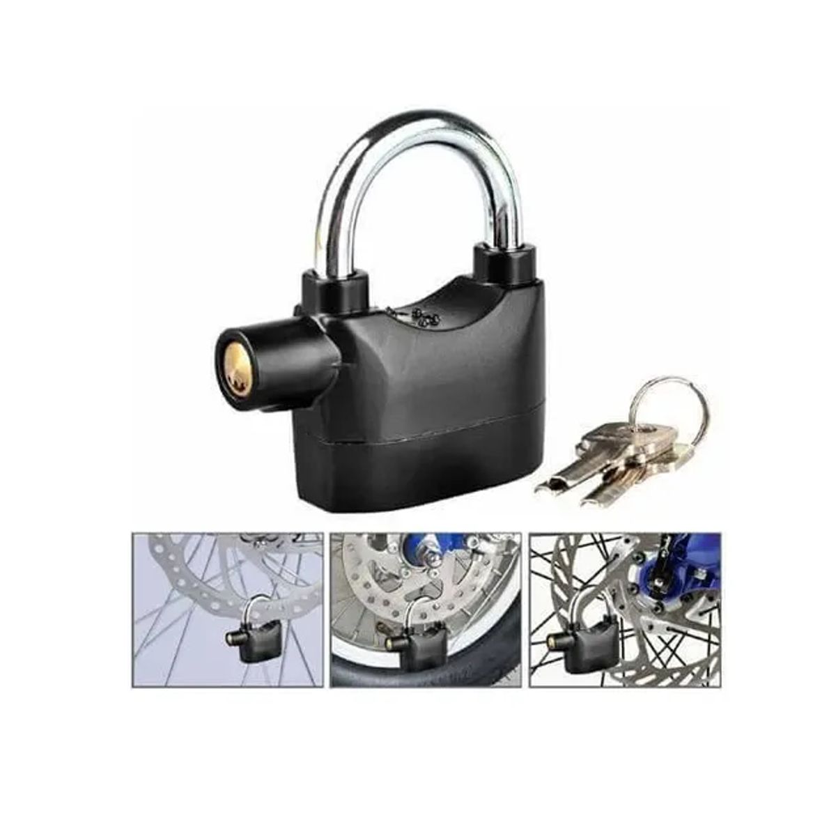 GENERICO - Candado Alarma 110 Db Alarma Lock Para Motos Bicicletas