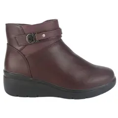 CHALADA - Botin Mujer Burdeo Casual Curve-5