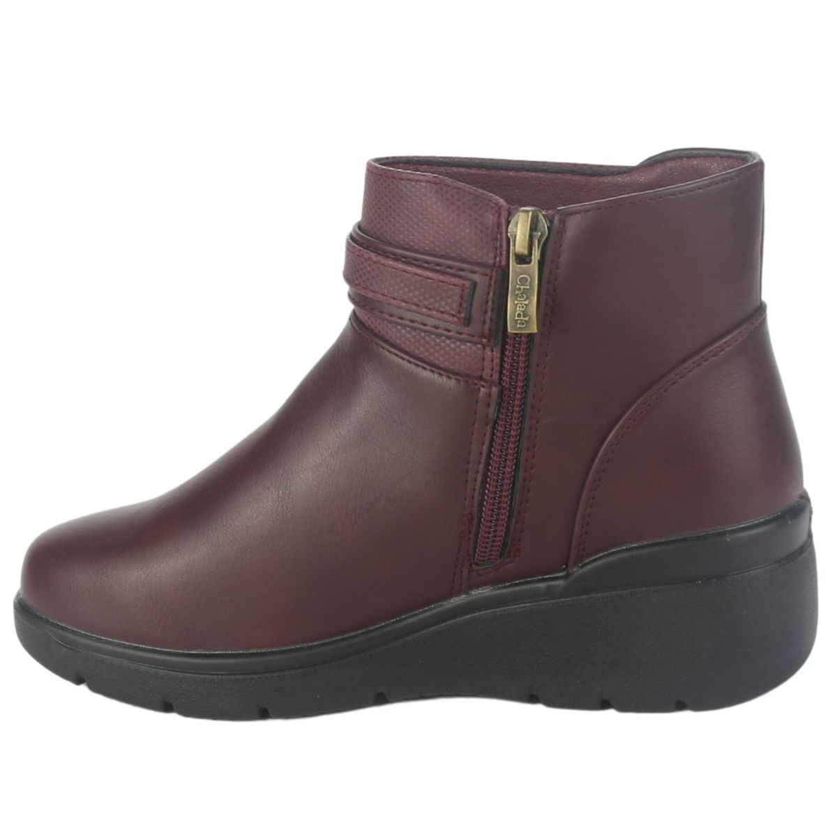 CHALADA - Botin Mujer Burdeo Casual Chalada Curve-5