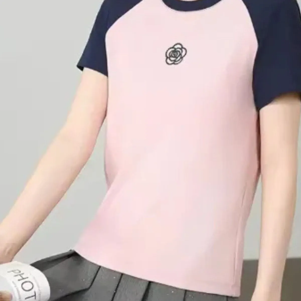 LOOK SHOP - Polera Mujer Juvenil Tipo Algodón Grueso. Tendencia 593