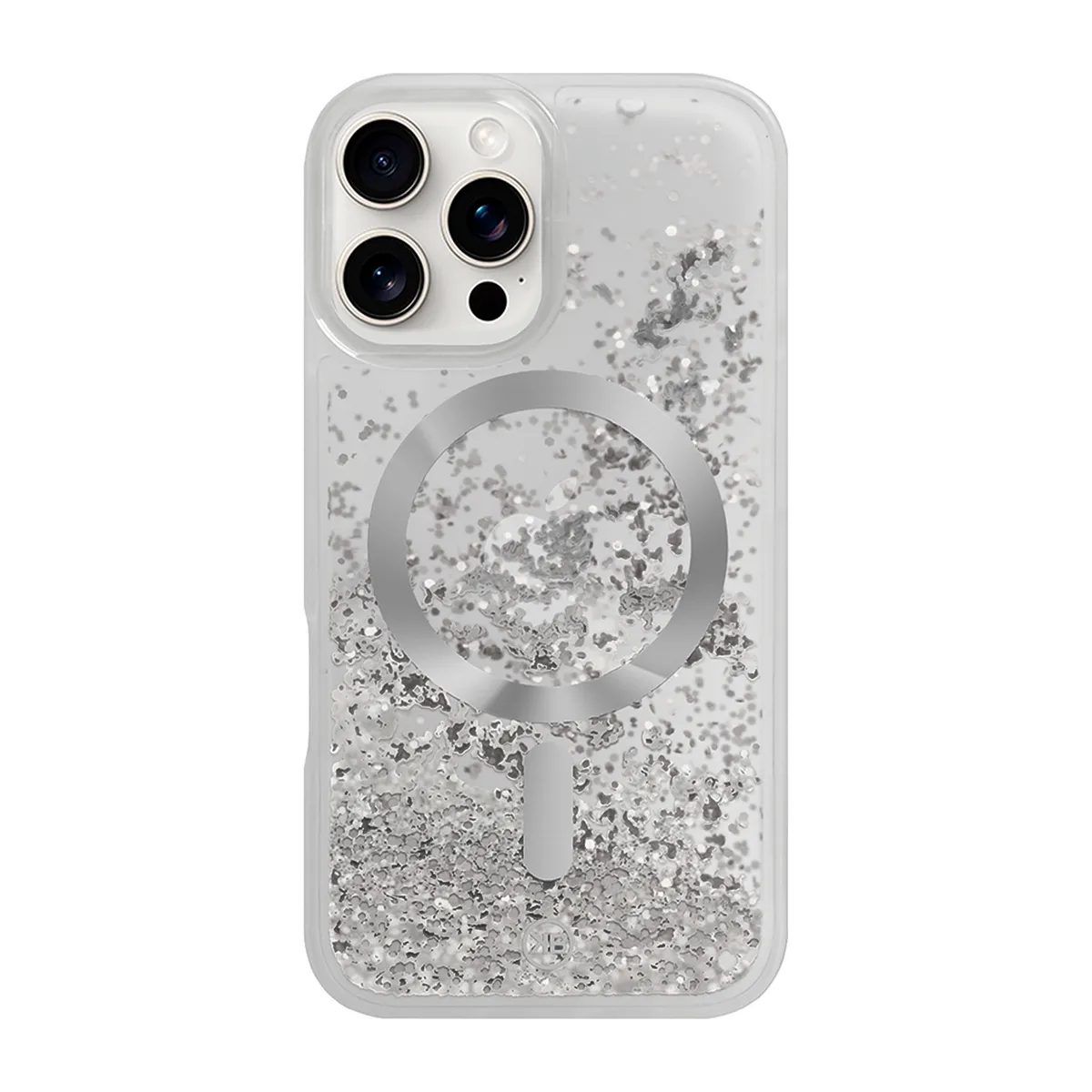 KBOD - Carcasa Con Agua Y Glitter Kbod Stardust Magnetic Brillo Para iPhone 16 Plateado
