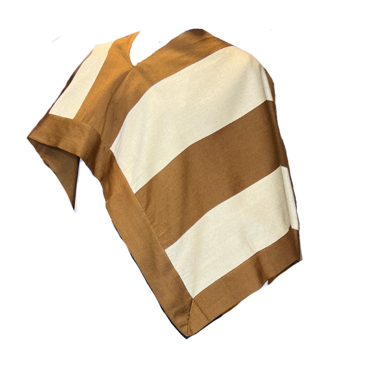 CORRALERO SASTRERIA - Manto huaso Lana nacional telar  café- beige