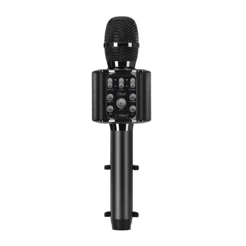 MLAB - Micrófono Karaoke Bluetooth Lil’ Voice 2 con Funny Voice Negro Mlab