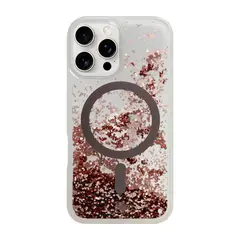 KBOD - Carcasa Con Agua Y Glitter Stardust Magnetic Brillo Para iPhone 15 Pro Max Cobre