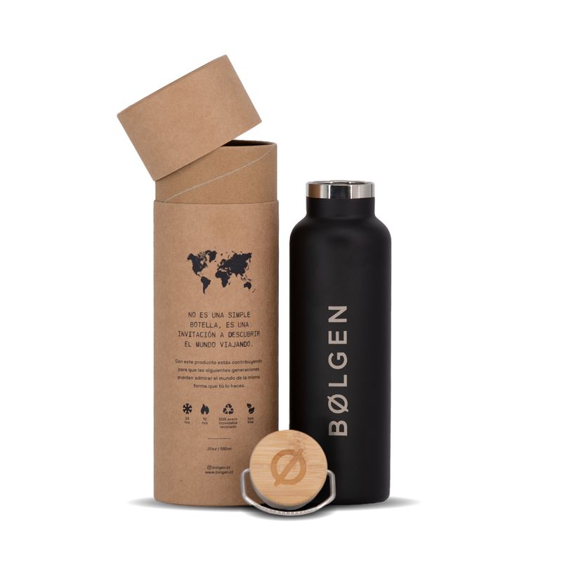 GENERICO - Botella Bolgen Islandia 592 Ml Acero  Frío/calor Graphite
