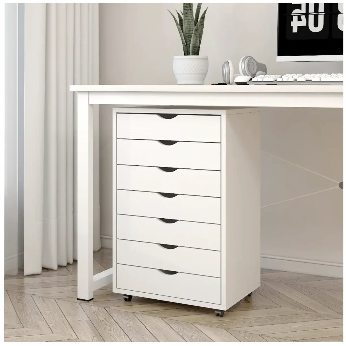 HOMER DESIGN - Mueble Para Oficina Cajonera 7 Tiras Archivador Con Rueda