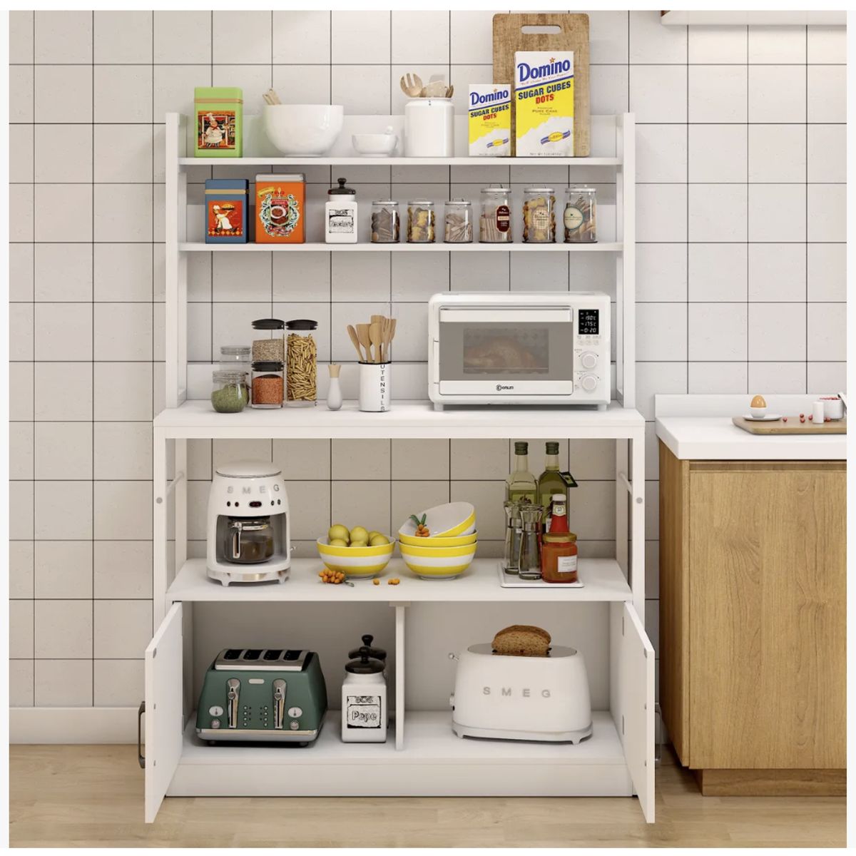 HOMER DESIGN - Mueble De Cocina Estantería Multifuncional 100x40x158cm