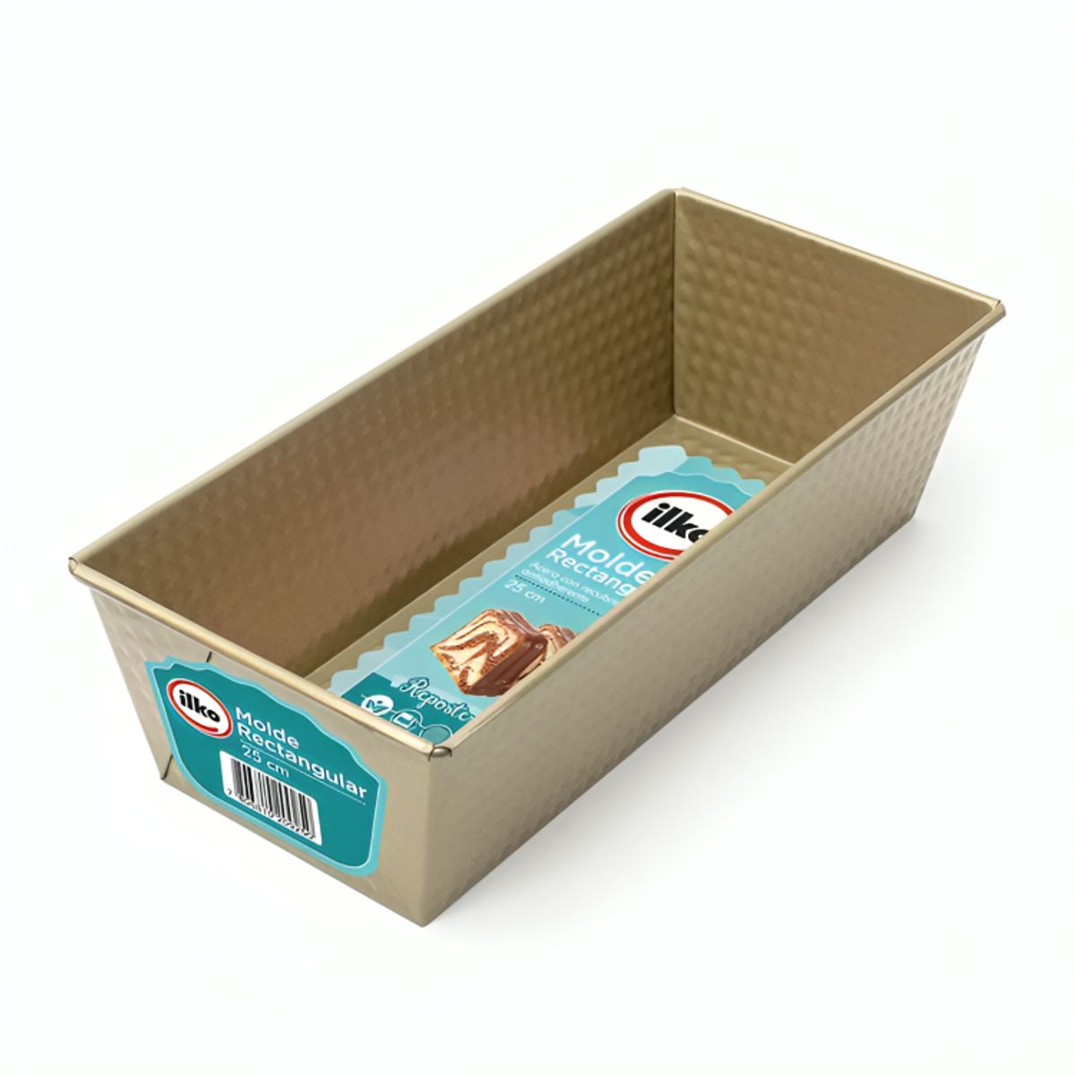 ILKO - Molde Rectangular 25cm Non Stick Gold  Ilko acero carbónico