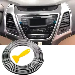 GENERICO - Moldura Cinta Tira 5 Metros + Espatula Auto Interior Tuning