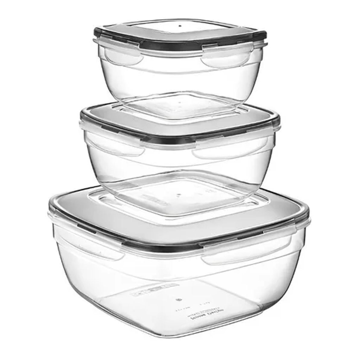 GENERICO - Set de 3 tupper herméticos para alimentos plástico