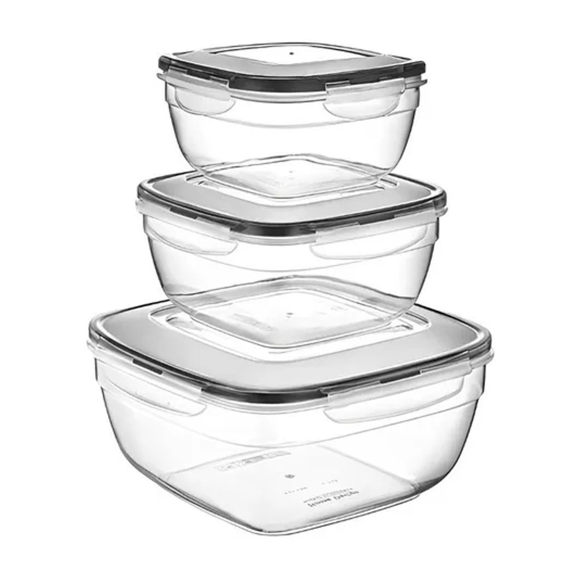 GENERICO - Set de 3 tupper herméticos para alimentos plástico