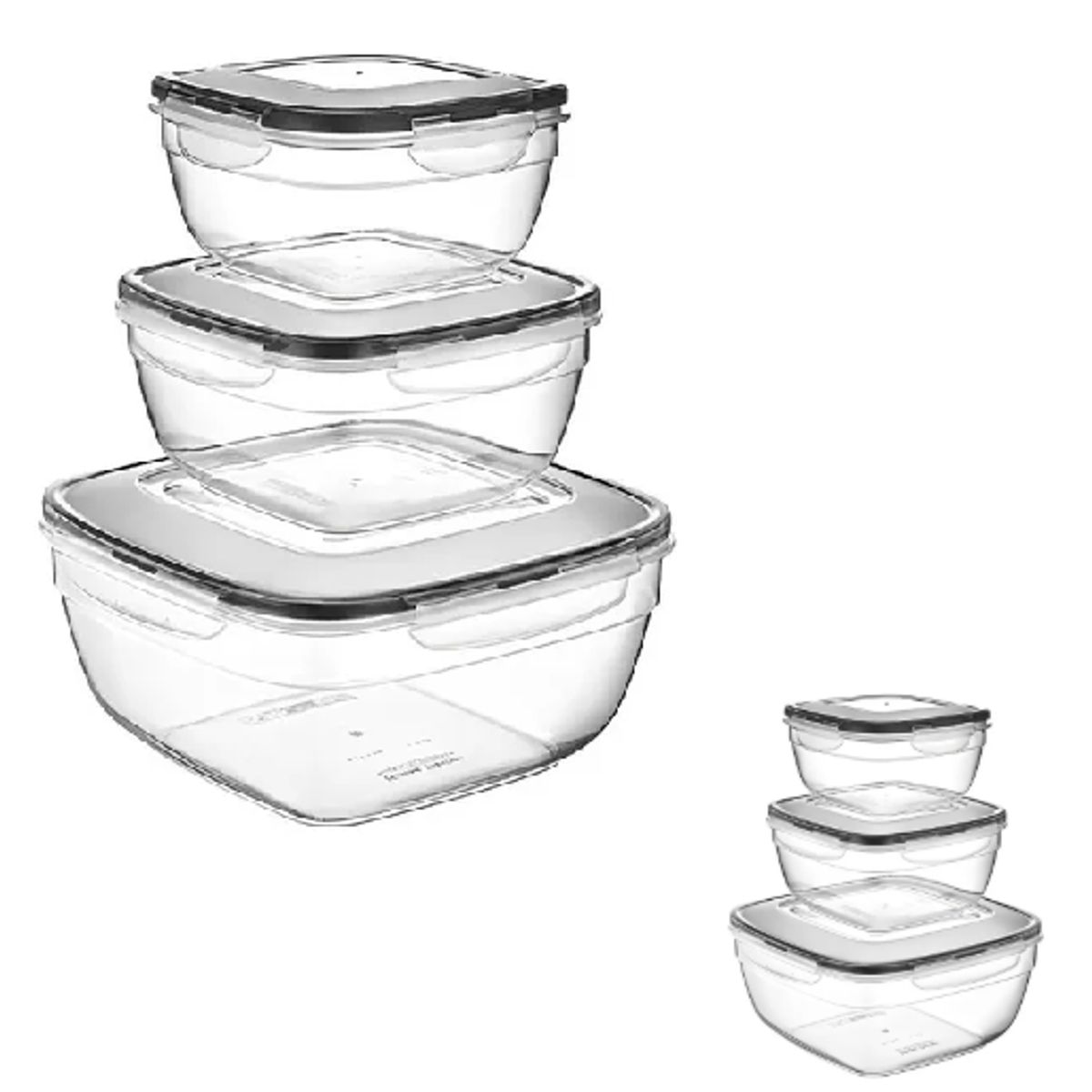 GENERICO - Set de 3 tupper herméticos para alimentos plástico
