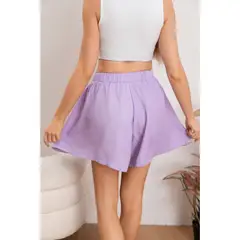 MPROPIA - Short Plisado Mujer Pierna Ancha Casual Tiro Alto 0114
