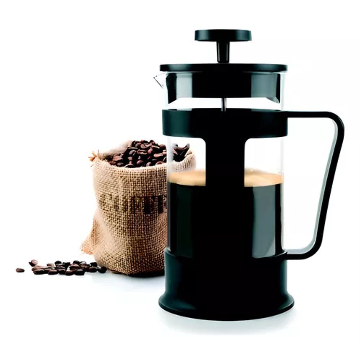 GENERICO - Cafetera prensa francesa manual de café 600 ml color negro