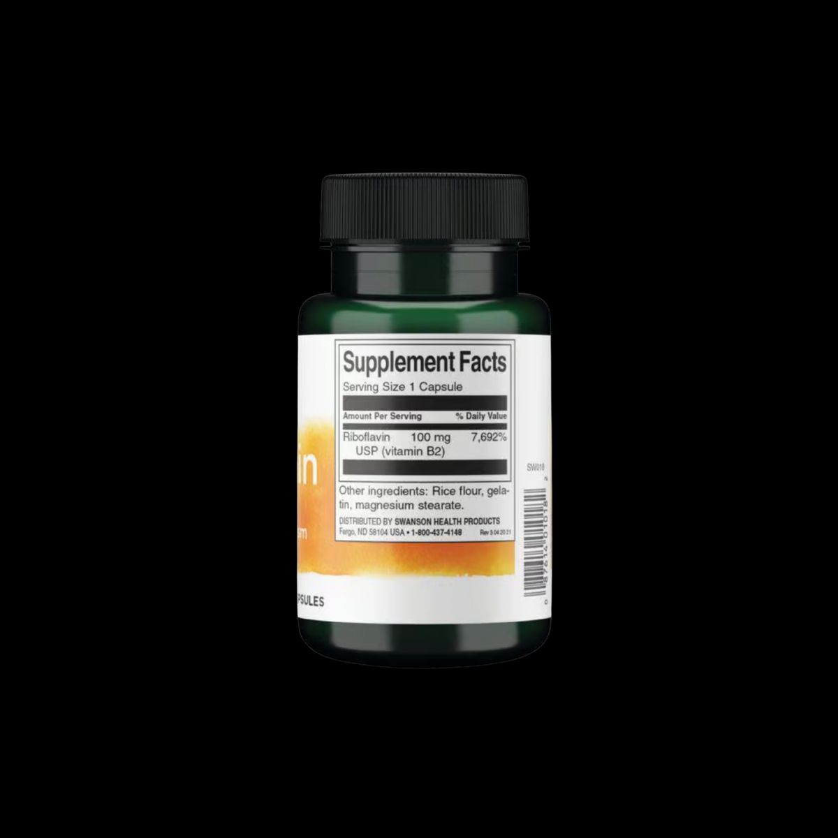 SWANSON - Riboflavin Vitamin B2 Swanson 100 mg 100 Cápsulas
