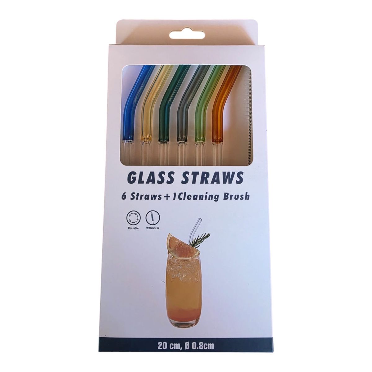 GENERICO - Set 6 Bombillas Reutilizable vidrio colores Climpiador