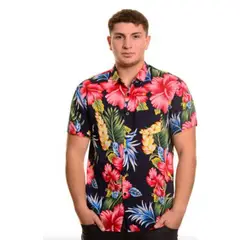 MPROPIA - Camisa Hombre Guayabera Manga Corta Fashion Diseño Botones 097