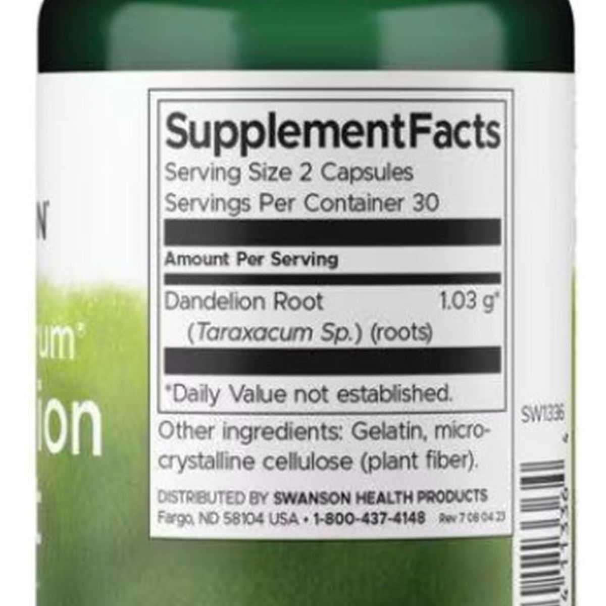 SWANSON - SW1336 Full Spectrum Dandelion Root 515 mg 60 Caps