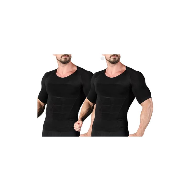 MPROPIA - Pack 2 Polera Compresión Hombre Faja Camiseta Reductora 779