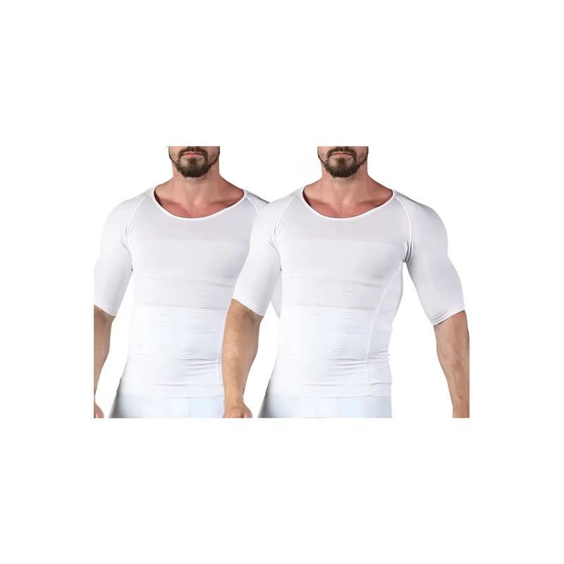 MPROPIA - Pack 2 Polera Compresión Hombre Faja Camiseta Reductora 779