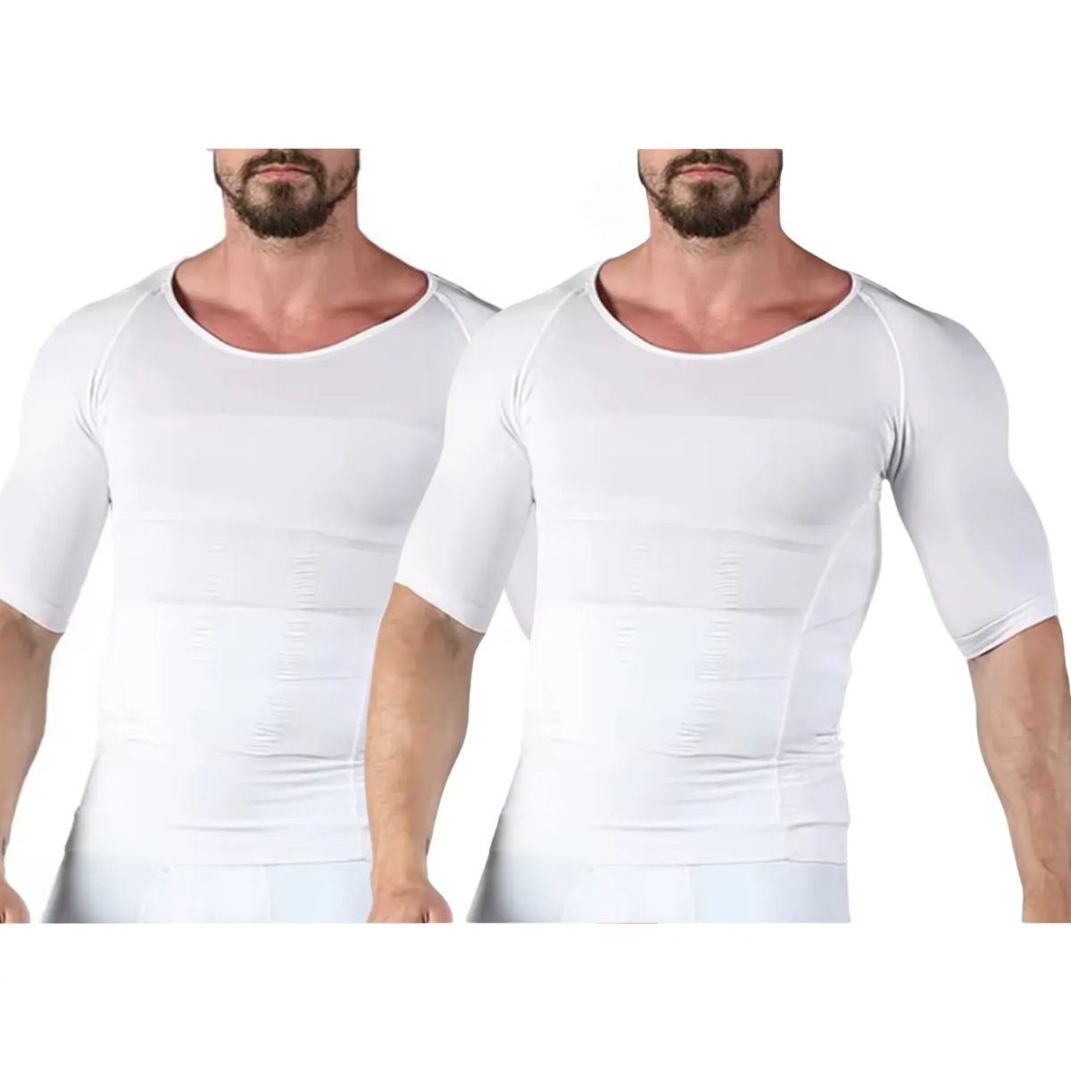 LOOK SHOP - Pack 2 Polera Compresión Hombre Faja Camiseta Reductora 779