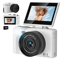 Cámara Fotografíca Digital 4K 30fps 64MP Pantalla Giratoria Blanco