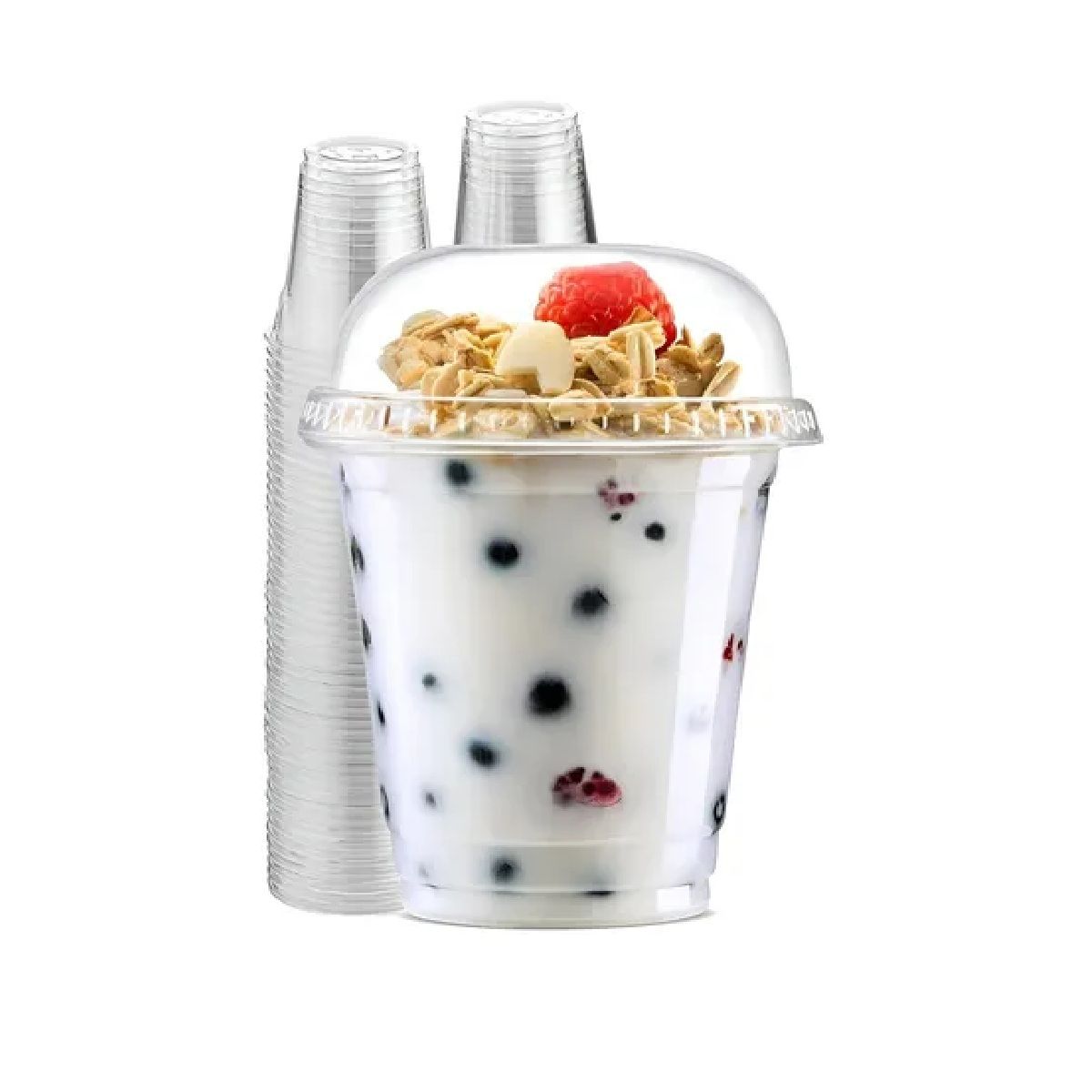 PASTELERIUSCL - 50 Vaso Desechable Plastico Vasos Tapa Domo Con Hoyo 12oz Vasos Plasticos Desechables Vasos Bebidas