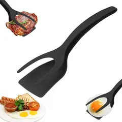 ESPACIO SEOUL - Espatula con pinzas 2 en 1 agarre cocina carne panqueque antiadherente