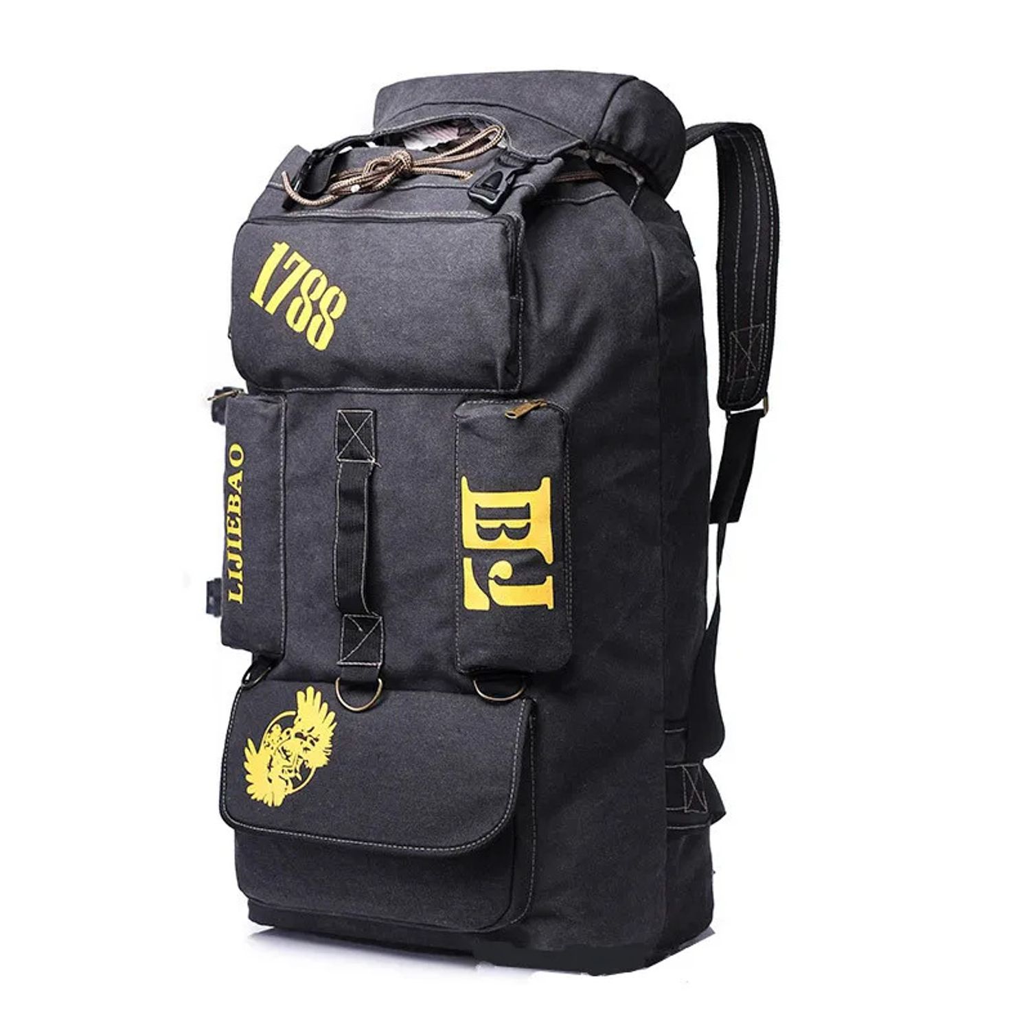 GENERICO Mochila Trekking Bolso De Viaje De 90 A 100 Litros Negro