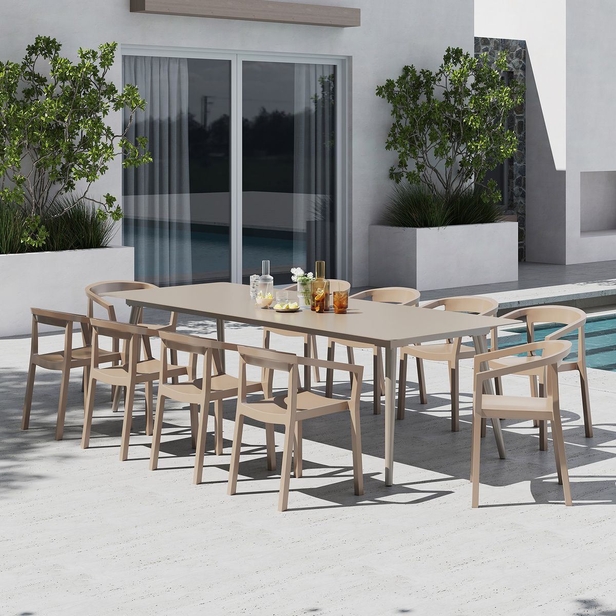 DECO EXTERIOR - Mesa Comedor Aluminio Nikko 280 - Arena