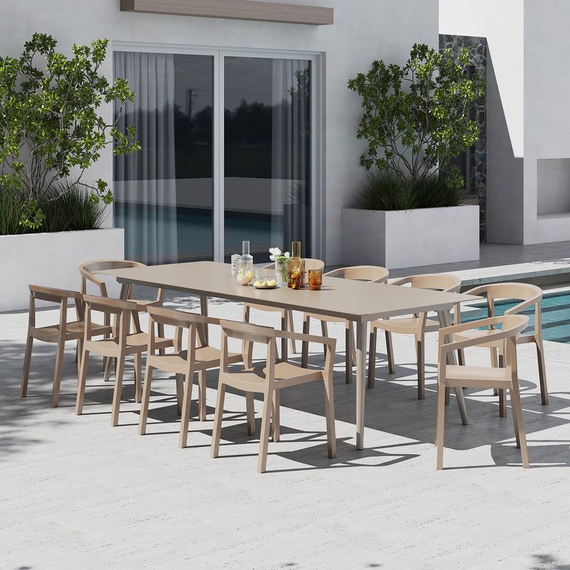 DECO EXTERIOR - Mesa Comedor Aluminio Nikko 280 - Arena