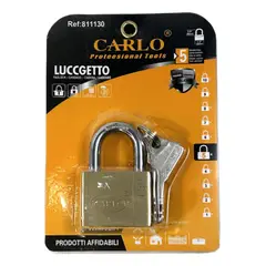 CARLOS I - Candado Dorado De 50mm / Incluye 3 Llaves F50 Carlo 6002341