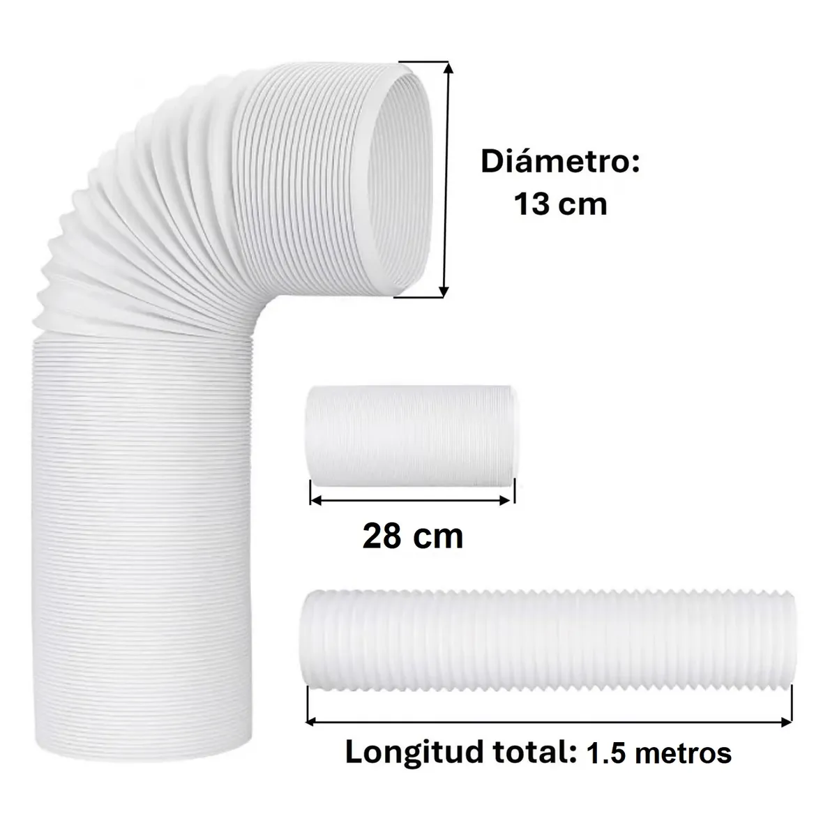 GENERICO - MANGA AIRE ACONDICIONADO 13 CM DIAM x 1,5 M