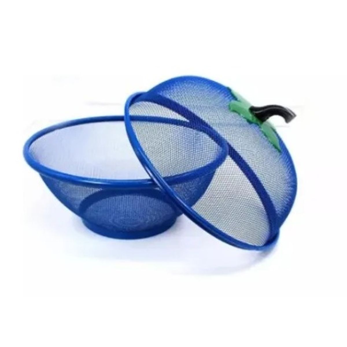 GENERICO - Canasto Frutero con Tapa 32 cm  Plegable y con Asa Plástica AZUL