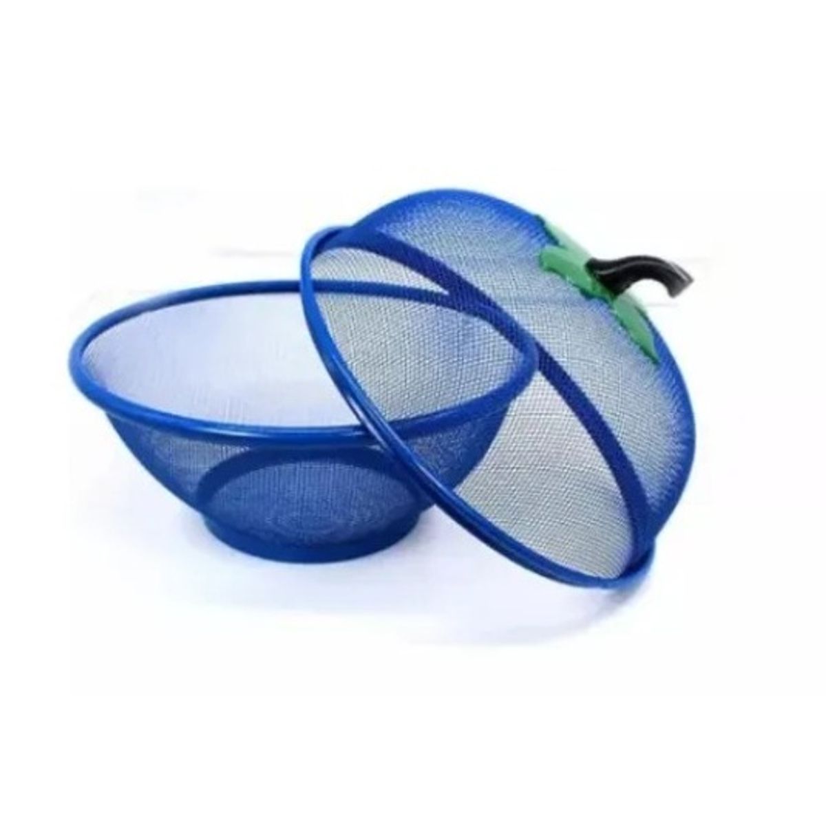 GENERICO - Canasto Frutero con Tapa 32 cm  Plegable y con Asa Plástica AZUL