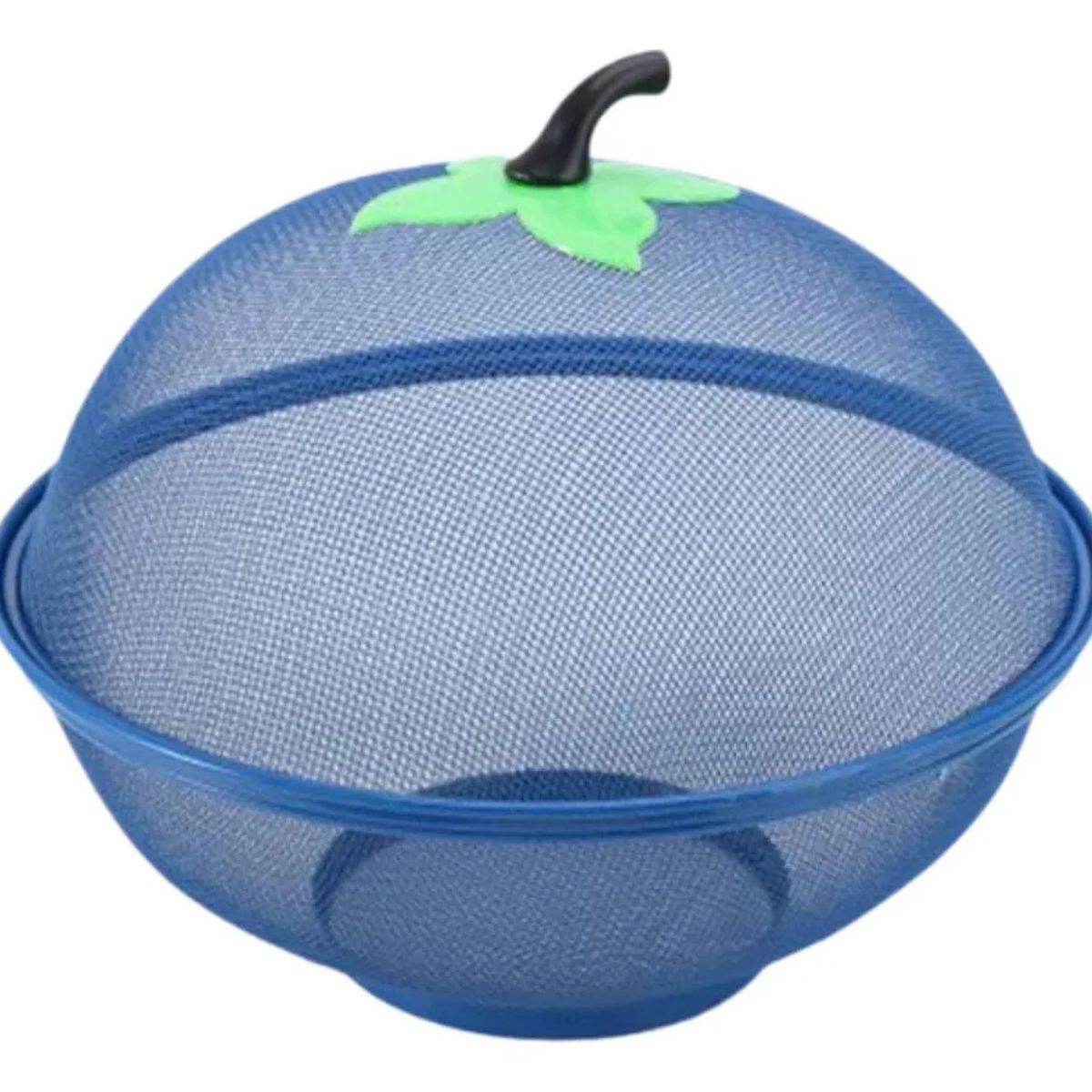 GENERICO - Canasto Frutero con Tapa 32 cm  Plegable y con Asa Plástica AZUL