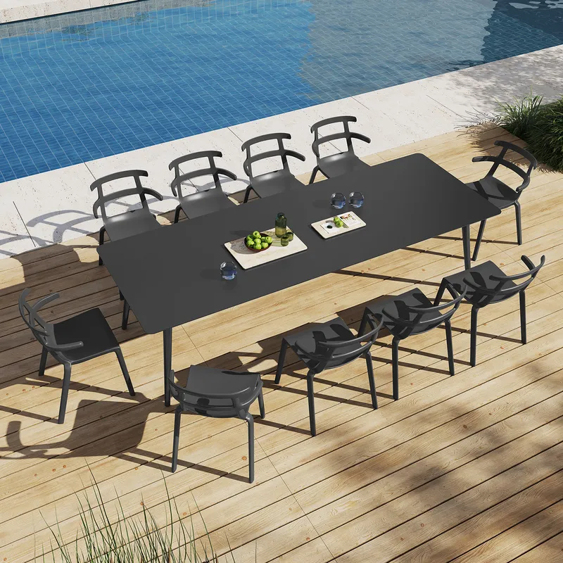 DECO EXTERIOR - Mesa Comedor Aluminio Nikko 280 - Negro