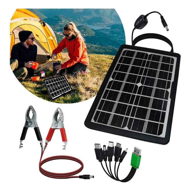 GENERICO - Panel Solar 25w 12v Portátil Puerto Usb Cargador Celular