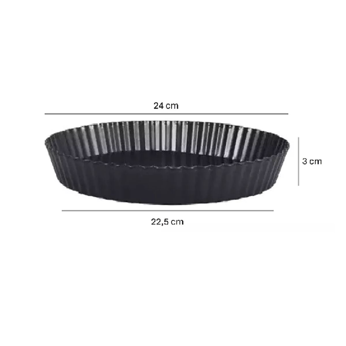 GENERICO - Molde Desmontable 24cm para Tarta Kuchen y Tartaletas Gris