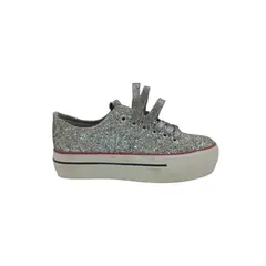 HERIEL - Zapatilla Plateada Glitter Mujer