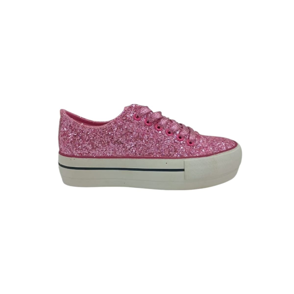 HERIEL - Zapatilla Rosa Glitter Mujer