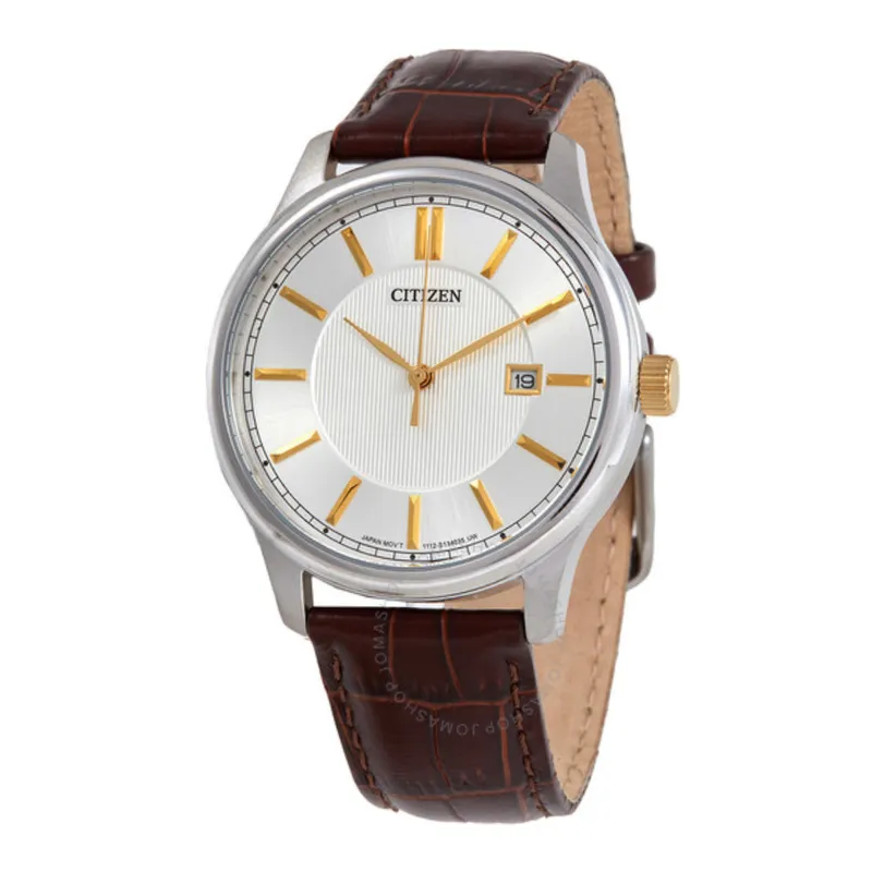 CITIZEN - RELOJ CITIZEN BI1054-04A QUARZT PLATEADO CORREAS CAFE HOMBRE