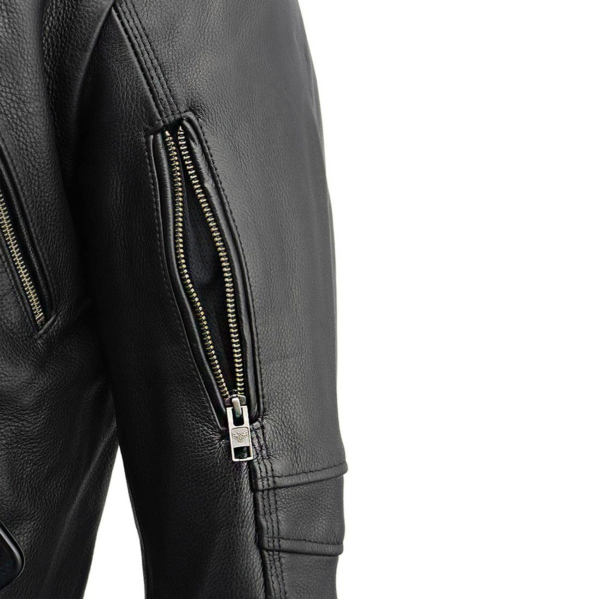 MILWAUKEE LEATHER - MILWAUKEE LEATHER - Chaqueta de Cuero Negra con Cierre Cruzado