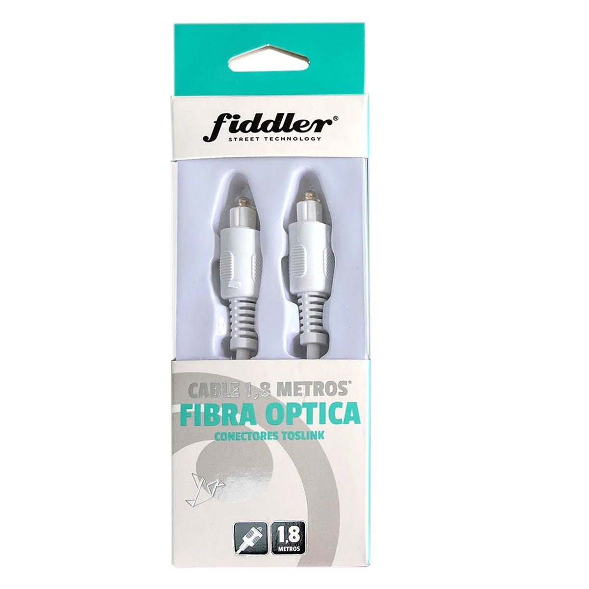FIDDLER - CABLE TOSLINK 1,8 MTS. AUDIO DIGITAL ÓPTICO, BLANCO