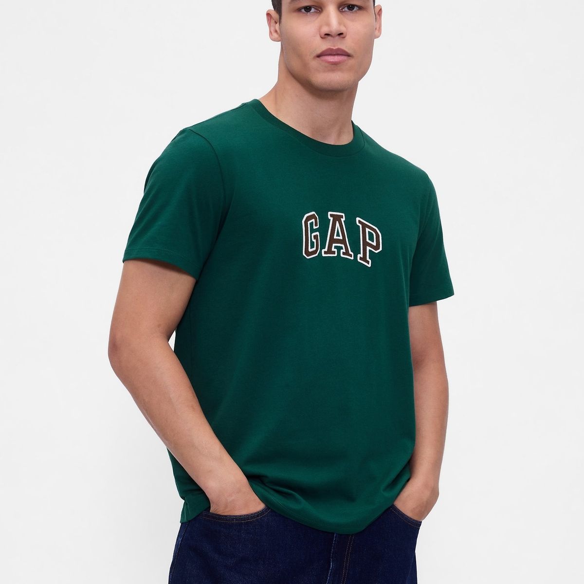 GAP - Polera Hombre Arch Logo Manga Corta Verde Gap